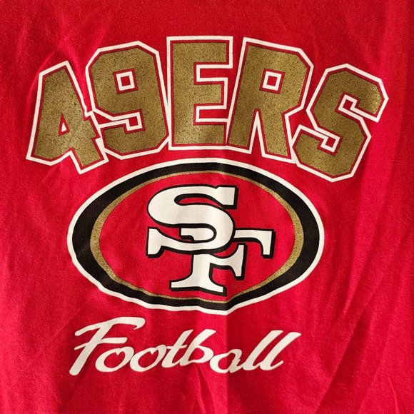 Majestic San Francisco 49ers V-Neck T-Shirt | EUC | Small | Red White Gold Black - Picture 4 of 7